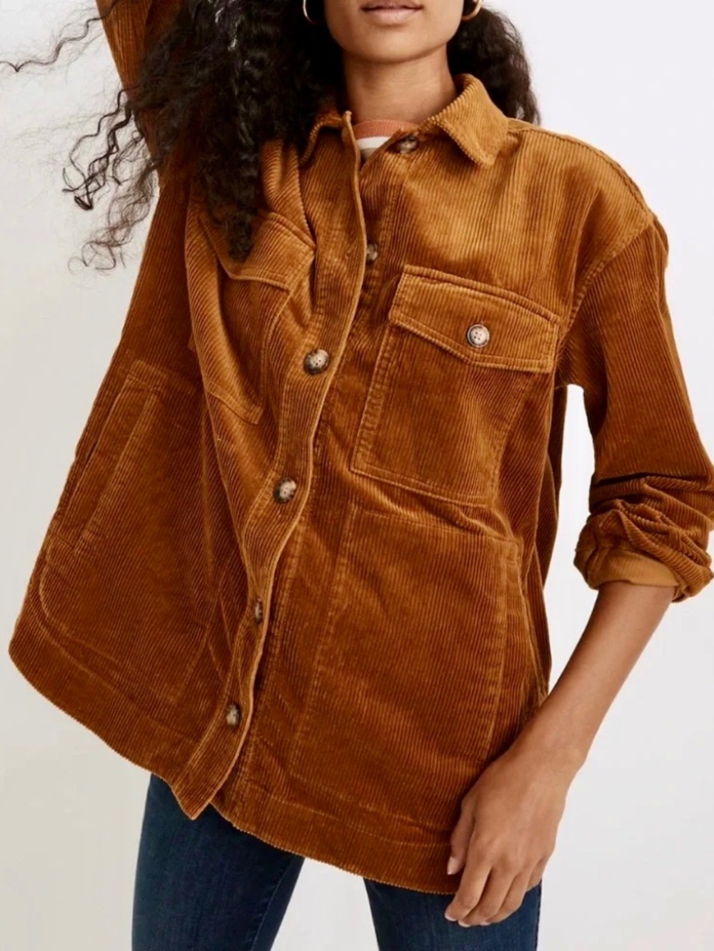 Madewell Yorkway shirt jacket Antique Gold 100% cotton